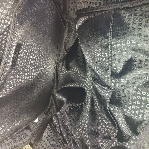 Kate Spade Nylon Backpack Black Gold Hardware Large Laptop School Travel Tote - Picture 12 of 16